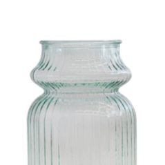 JARRON LINEAS ALTO 28CM TRANSPARENTE