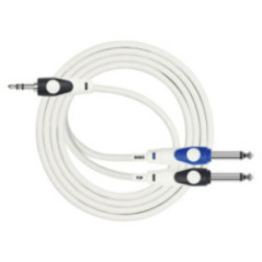 CABLE 3.5 PLUG A DUAL 1/4 LGY-362L 1M WH