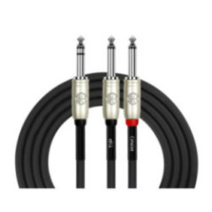 CABLE 1/4 PLUG A DUAL 1/4 Y-336PR 2M BK