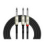 CABLE 1/4 PLUG A DUAL 1/4 Y-336PR 2M BK