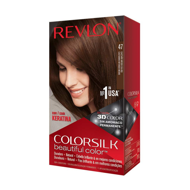 TINTE REVLON COLORSILK 047  MEDIUM RICH BROWN