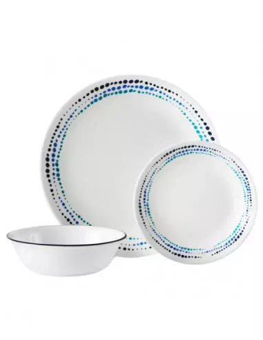 VAJILLA CORELLE 12 PIEZAS OCEAN BLUES AZUL