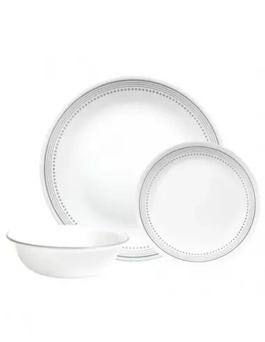 VAJILLA CORELLE 12 PIEZAS MISTIC GRAY GRIS