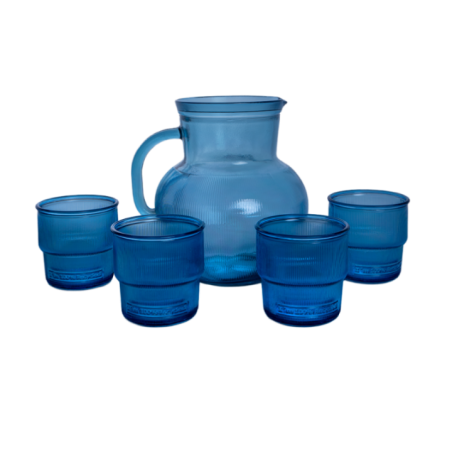 SET JARRA + 4 VASOS DB601 AZUL CIELO