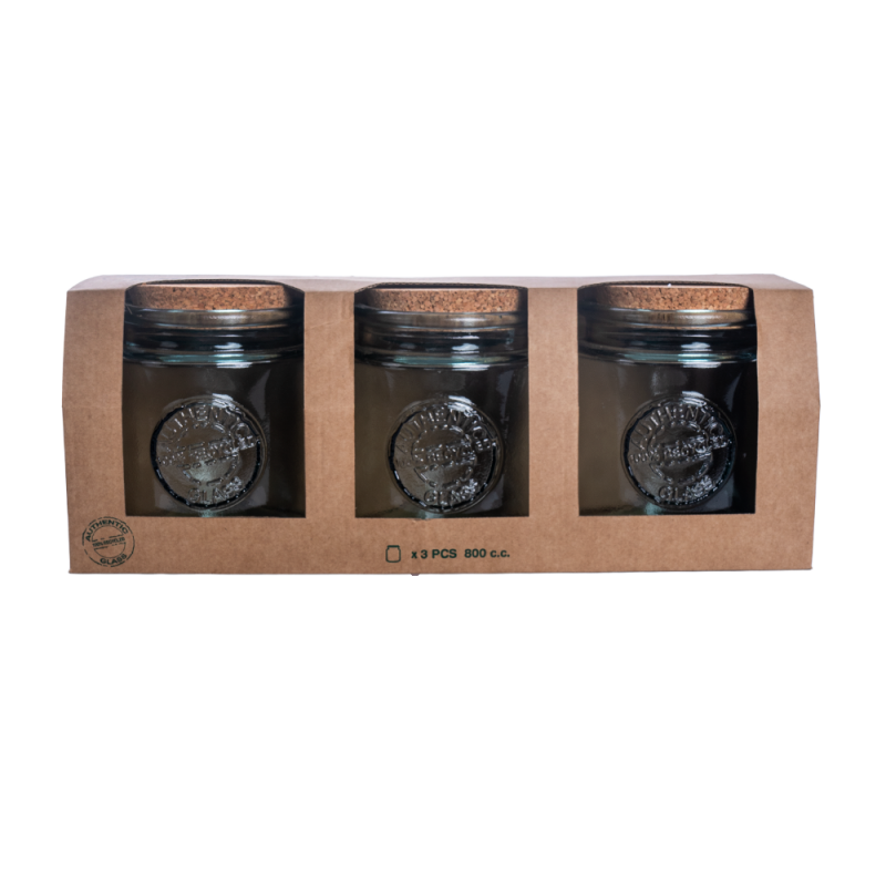 SET 3 RECIPIENTES AUTHENTIC TAPA CORCHO