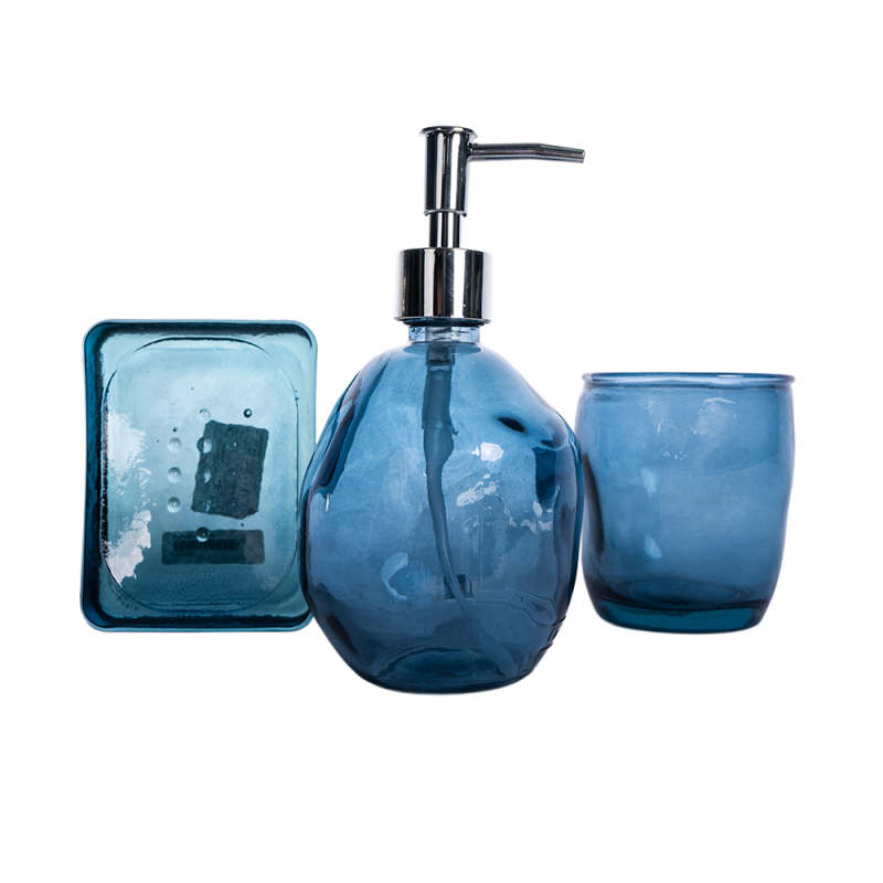 SET BAÑO DISP+VASO+JAB SIMPLE AZULNDB150