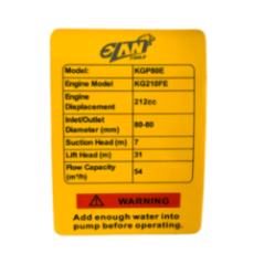 MOTOBOMBA CAUDAL 3" KGP80E 7HP