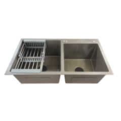 FREGADERO 2 POZO MATE INOX304 78X43CM