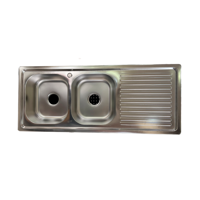 FREGADERO 2 POZO FALDA INOX201 120X50X21