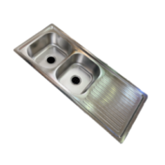 FREGADERO 2 POZO FALDA INOX201 120X50X21