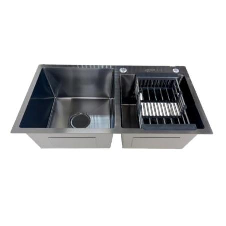 FREGADERO 2 POZO GRIS INOX304 78X43CM