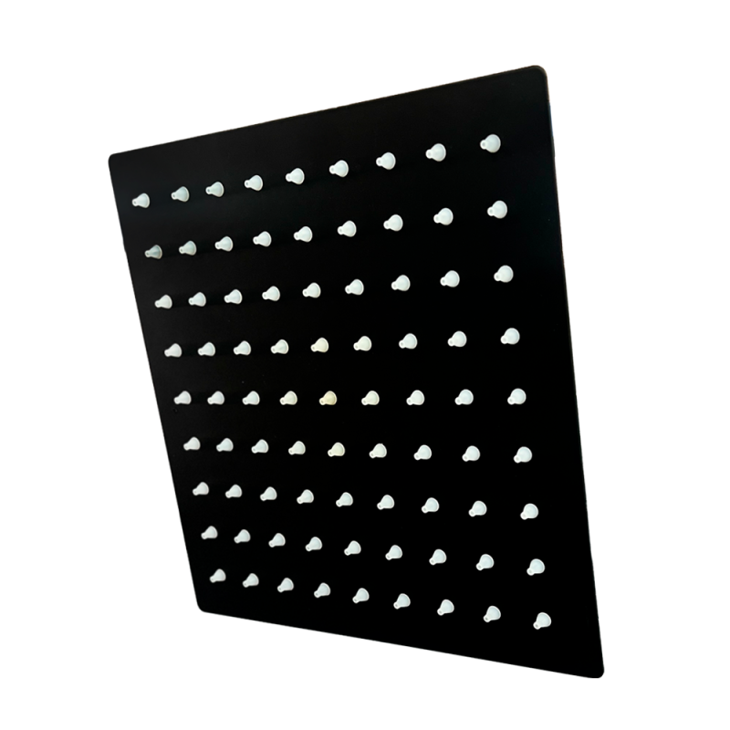 REGADERA DUCHA INOX CUADRADA NEGRA 20X20