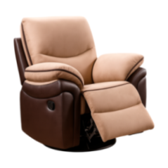 SILLÓN INDIVIDUAL RELAX BEIGE/CAFÉ PIEL