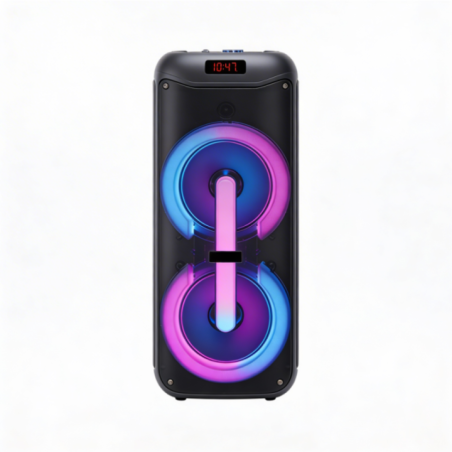 PARLANTE ES-6008 2x8" USB.BT.SD.AUX.BAT