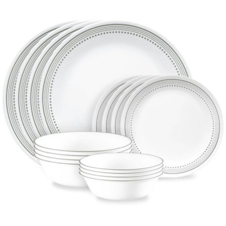 VAJILLA CORELLE 16PZS MISTIC GRAY GRIS