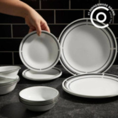 VAJILLA CORELLE 16 PIEZAS BRASSERIE NEGRA