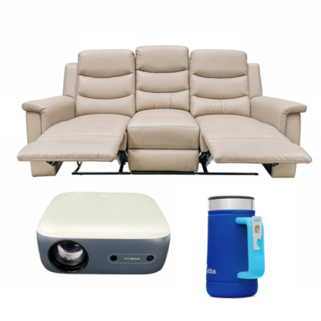 RECLINABLE 3 PUESTOS + PROYECTOR ANDROID + VASO CERVECERO 710ML ABREL DCOBALT BUBBA