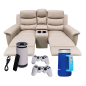 RECLINABLE 2 PUESTOS + PROYECTOR + VASO CERVECERO 710ML ABREL DCOBALT BUBBA
