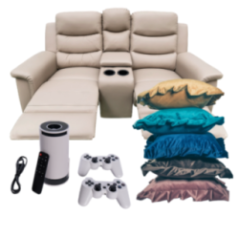 RECLINABLE 2 PUESTOS + PROYECTOR + COJINES