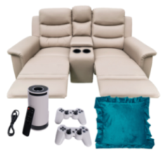 RECLINABLE 2 PUESTOS + PROYECTOR + COJINES