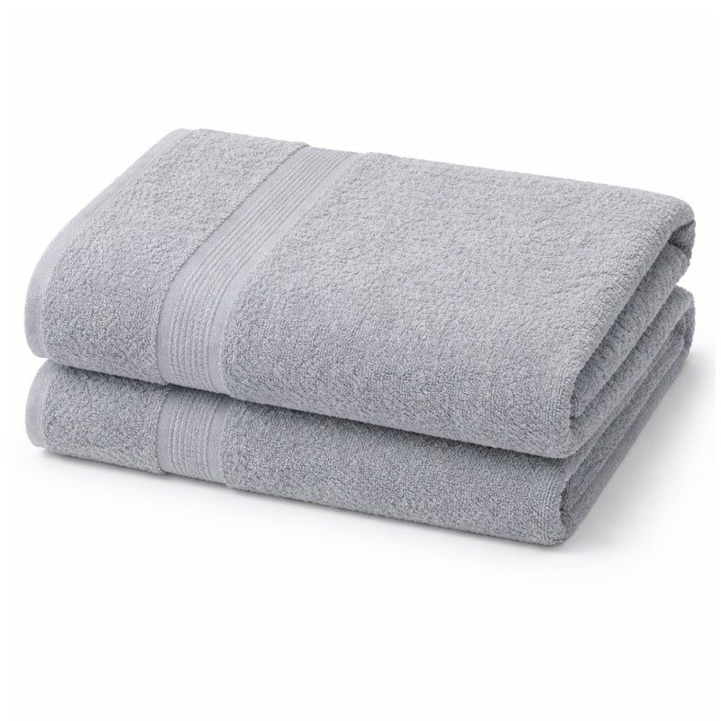 TOALLA DE BAÑO GRANDE GRIS PLATA 140X70