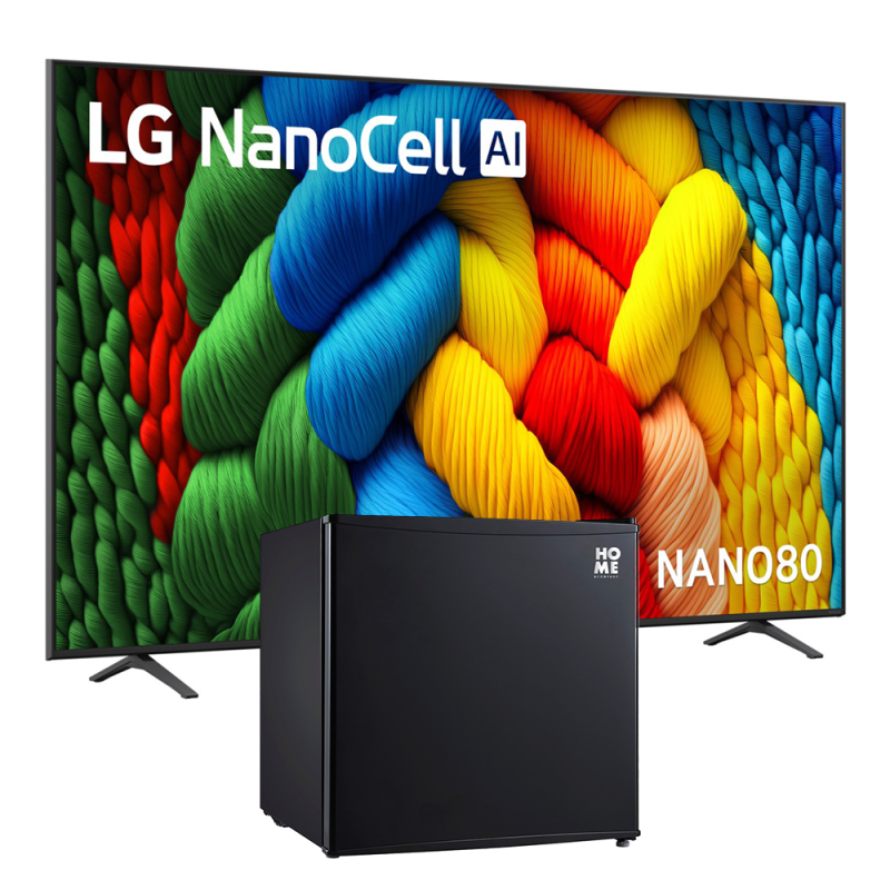 TELEVISOR 86" NANO 86NANO80ASA.AWR + MINIBAR BC50 43L NEGRO