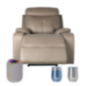 RECLINABLE 1 PUESTO + PARLANTE ES-PS29-GRIS BT.USB.AUX C/BAT + VASO CONT TERMICO PARA VINO 355ML GRIS