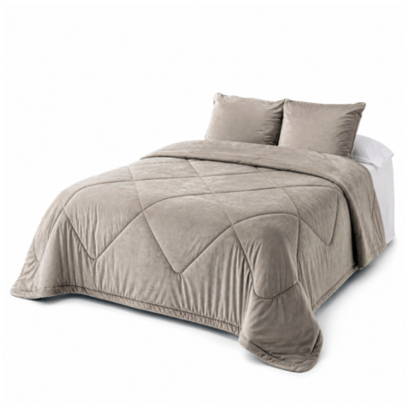 COBERTOR VELVET COJ 3P GRIS