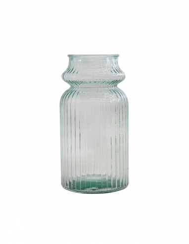 JARRON LINEAS ALTO 28CM TRANSPARENTE