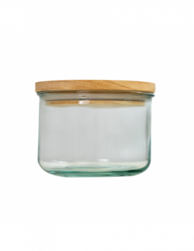 RECIPIENTE APILABLE 600ML TAPA MADERA