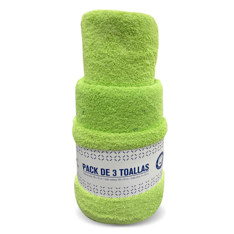 SET DE TOALLAS VERDE LIMÓN