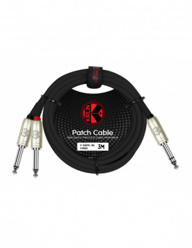 CABLE 1/4 PLUG A DUAL 1/4 Y-336PR 2M BK