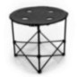 MESA CAMPING PLEGABLE CON PORTAVASOS COLOR NEGRO