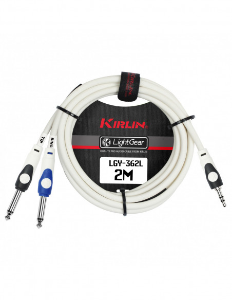 CABLE 3.5 PLUG A DUAL 1/4 LGY-362L 2M WH