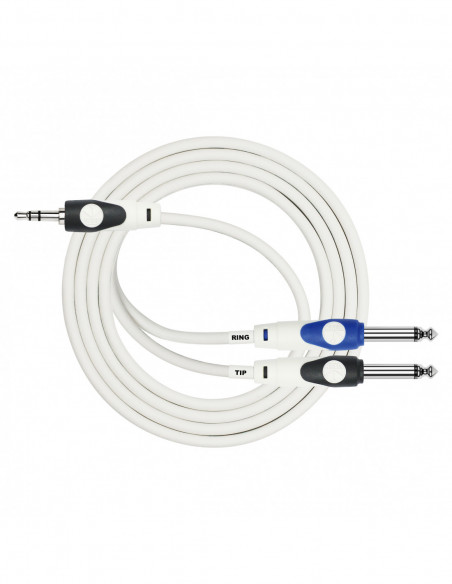 CABLE 3.5 PLUG A DUAL 1/4 LGY-362L 2M WH