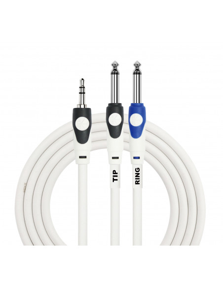 CABLE 3.5 PLUG A DUAL 1/4 LGY-362L 2M WH