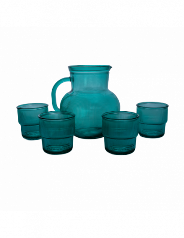 SET JARRA + 4 VASOS DB794 TURQUESA