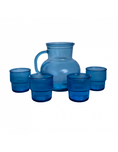 SET JARRA + 4 VASOS DB601 AZUL CIELO