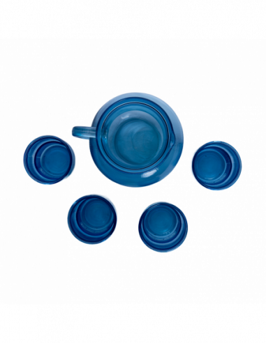 SET JARRA + 4 VASOS DB601 AZUL CIELO