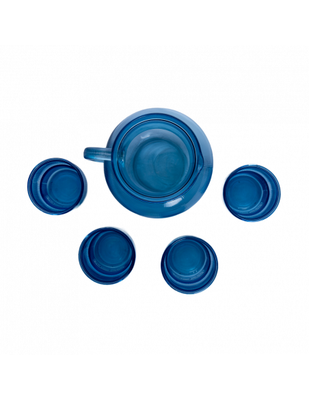 SET JARRA + 4 VASOS DB601 AZUL CIELO