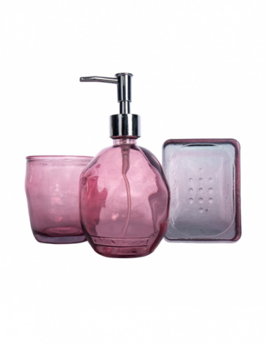 SET BAÑO DISP+VASO+JAB SIMPLE ROSAVDB801