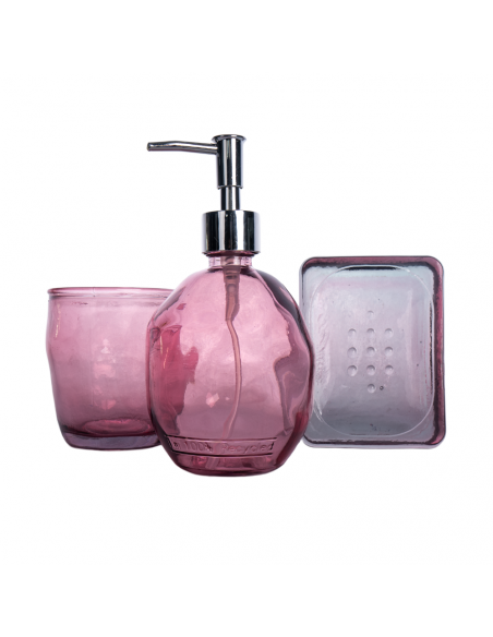 SET BAÑO DISP+VASO+JAB SIMPLE ROSAVDB801