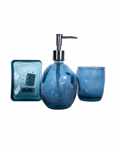 SET BAÑO DISP+VASO+JAB SIMPLE AZULNDB150