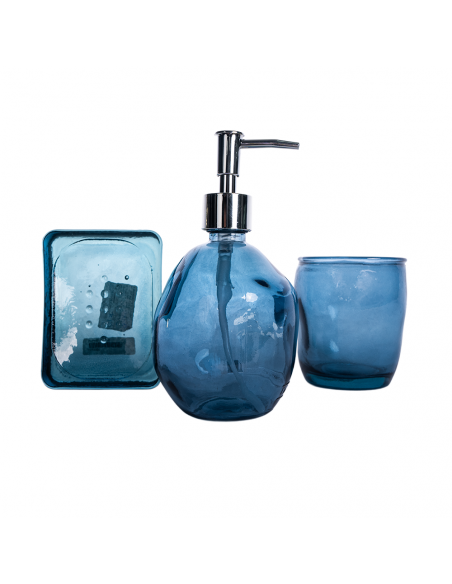 SET BAÑO DISP+VASO+JAB SIMPLE AZULNDB150