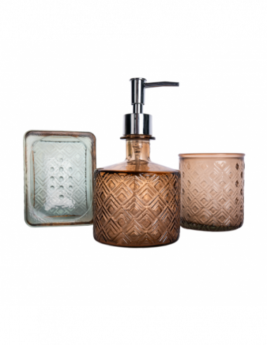 SET BAÑO DISP+VASO+JAB ROMBOS NUDEDB04