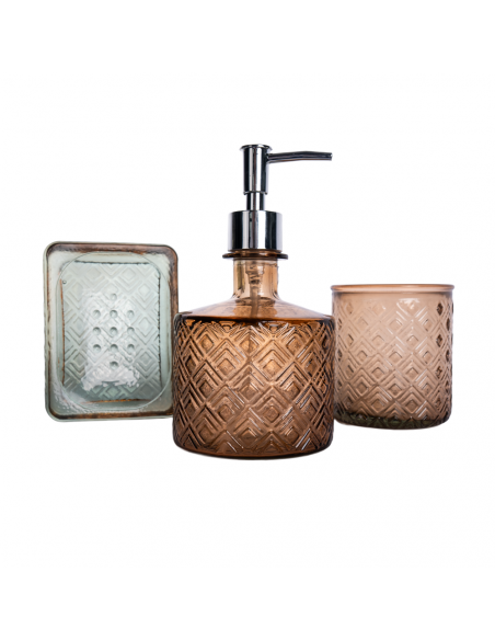 SET BAÑO DISP+VASO+JAB ROMBOS NUDEDB04