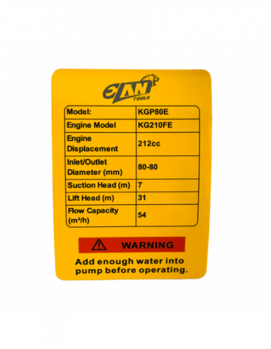 MOTOBOMBA CAUDAL 3" KGP80E 7HP
