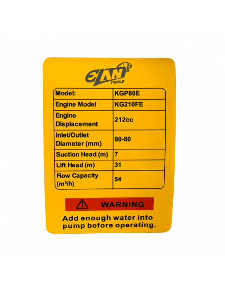 MOTOBOMBA CAUDAL 3" KGP80E 7HP