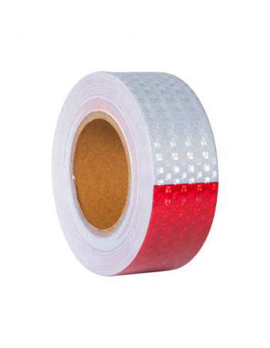 CINTA REFLECTIVA ROJO VERTICAL 25M