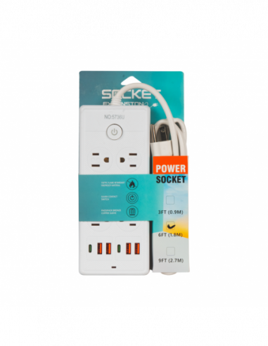 REGLETA + USB BLANCA 1.8M